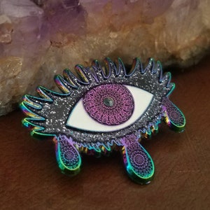 Third Eye Pin, Tear Drop Eye Pin, Rainbow Glitter Eye Pin, Glow in the Dark Eye Pin, Kaleidoscope Eye Pin