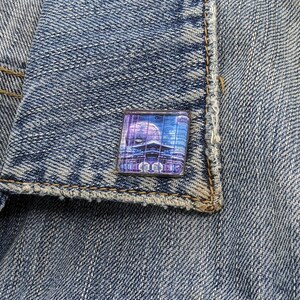 Trippy Temple Mandala Square Pin