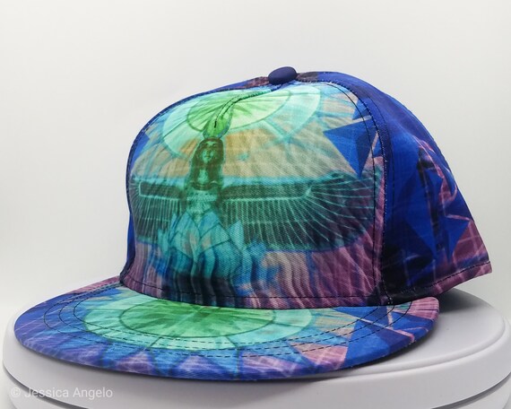 Isis Goddess Lotus Trippy Snapback Hat 