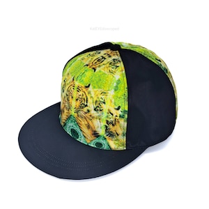 Trippy Tiger Snapback Hat (Flatbill), Psychedelic Tiger Hat, Tigers Pyramid Visionary Art Hat, Psychedelic Tiger, Festival Hat