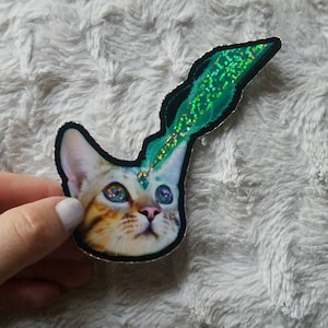 Laser Kitty Third Eye Holographic Glitter Sticker