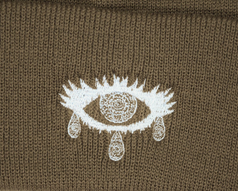 Third Eye Tear Drop Beanie Brown Classic Cuffed Beanie