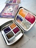 Shimmering Watercolor Autumn in the Woods Handmade Paint Artist Grade Vegan Half, Quarter, or Full Pan Set Optional Tin Journaling gift