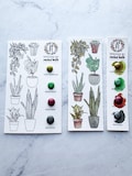 Blank Coloring Bookmark Watercolor Dot Paints with Perforated Tab - Plants