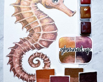 Shimmering Watercolor Paint Set: Handmade Vegan Artist Grade - glammed up