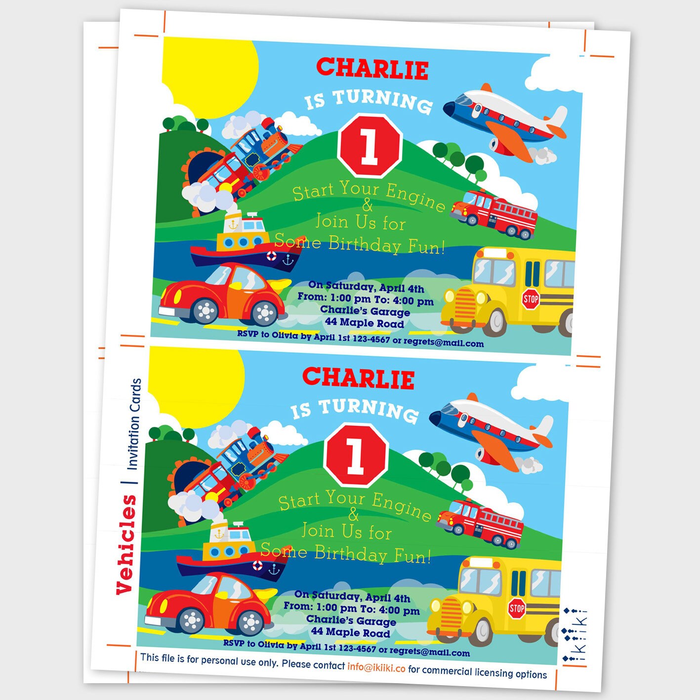 Transportation Birthday PARTY Printable Decoration, Self-editing ...