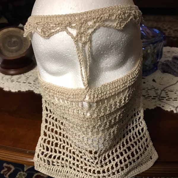 Crocheted breathable face veil