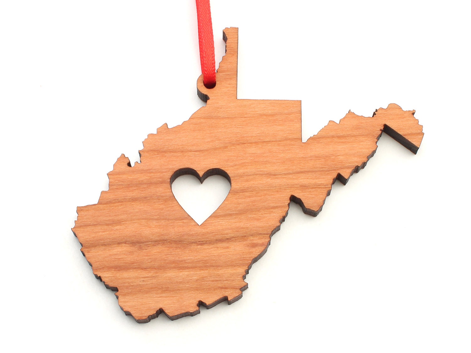 Heart West Virginia Christmas Ornament WV State Shape Etsy