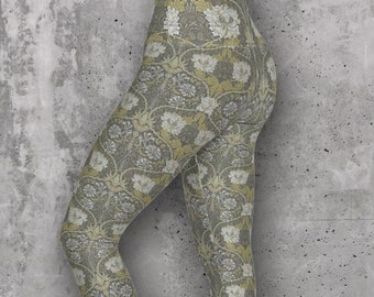 Vintage Art Nouveau pattern - Honeysuckle - 1876 - High Waisted Yoga Leggings