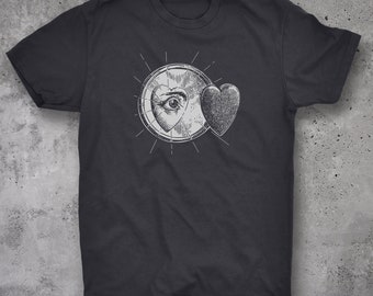 Amor Fati - The Mirror - Quarles&#39; Emblems Engraving Print - Goth Witch Unisex T-shirt
