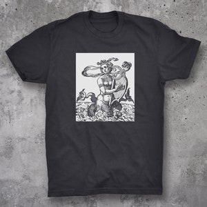 Melusine - Vintage Mermaid Woodcut by Jost Amman 1599 -  Unisex T-shirt
