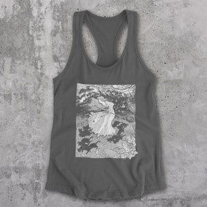 Witch And Cats - Ida Outhwaite - Vintage Engraving - Racerback Tank