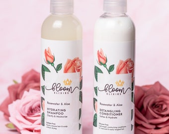 Rosewater & Aloe Hydrating Shampoo and Detangling Conditioner Set