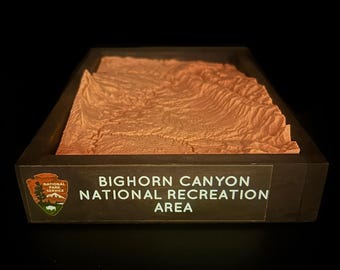Bighorn Canyon National Recreation Area - 3D Printed Topographical Landscape model