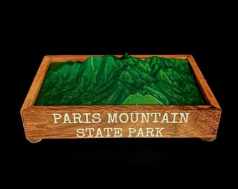 Mini Paris Mountain State Park Topographic Model - 3D printed! [3in x 5in]