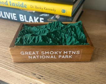 Mini Smoky Mountains National Park Topographic Model - 3D printed! [8in x 4.5in] or [5in x 3in]