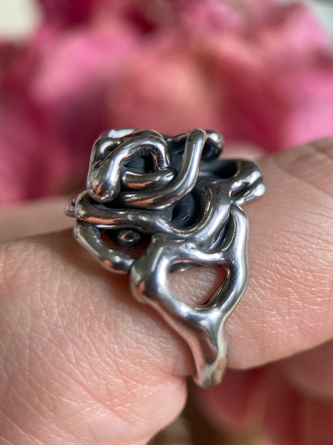 Abstract Form Ring Silver Ethnic Jewelry Handmade Art - Etsy