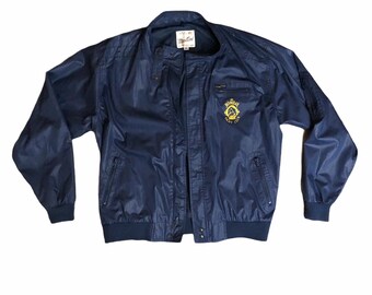 1980s 80/'s Vintage Members Only Jacket Style VIP Bombay Yacht Club Jacket Navy Size XL