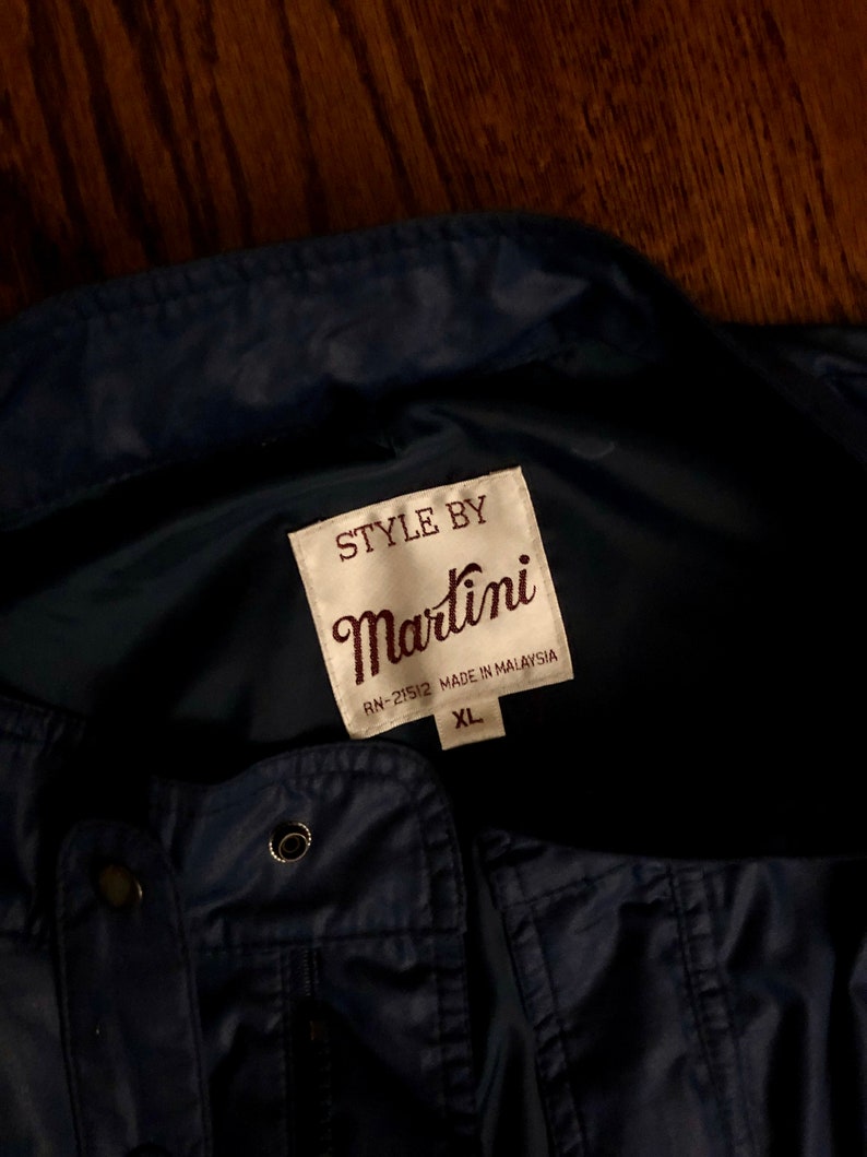 1980s 80/'s Vintage Members Only Jacket Style VIP Bombay Yacht Club Jacket Navy Size XL