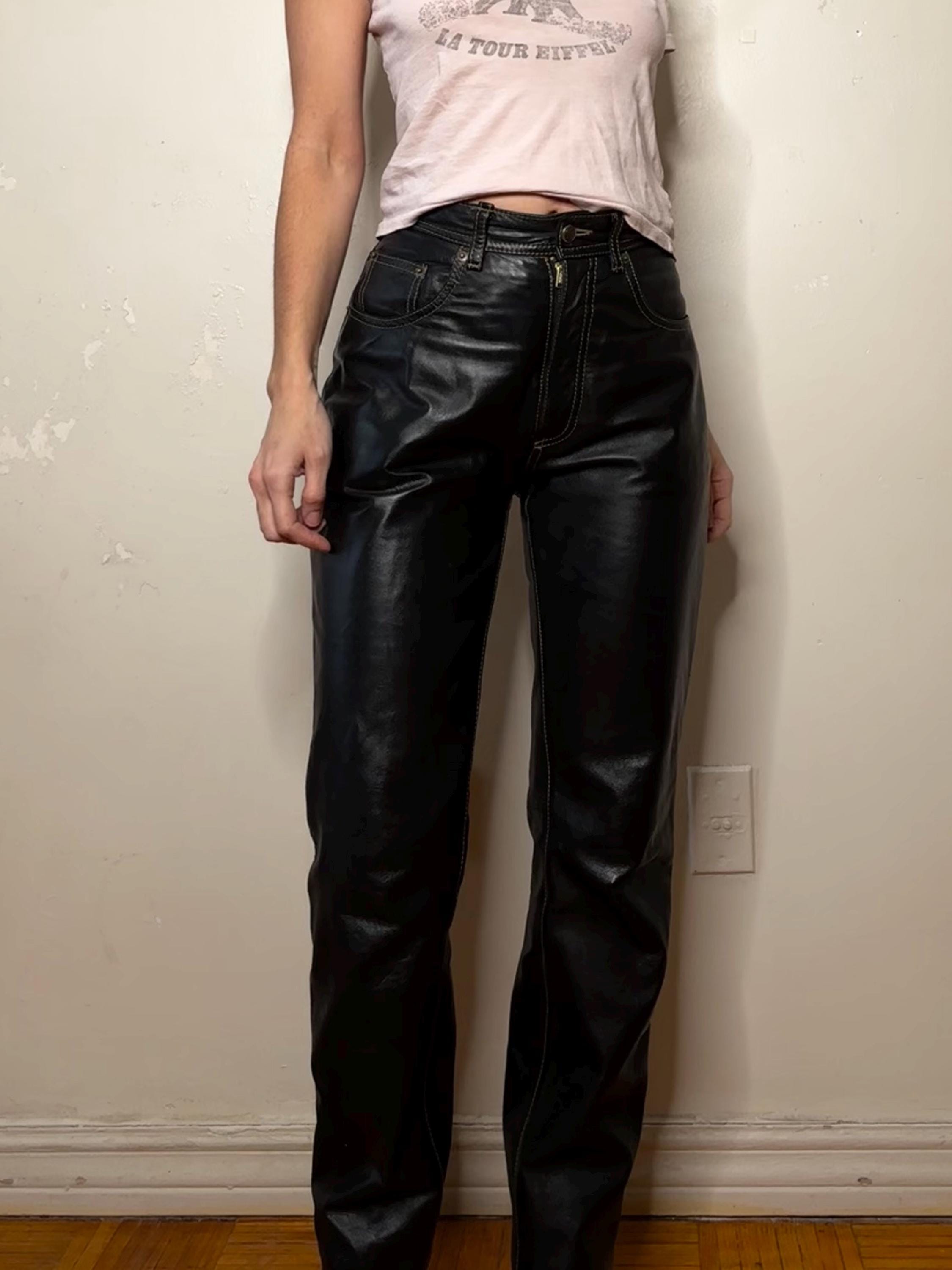 00s Leather Pants - Etsy Canada