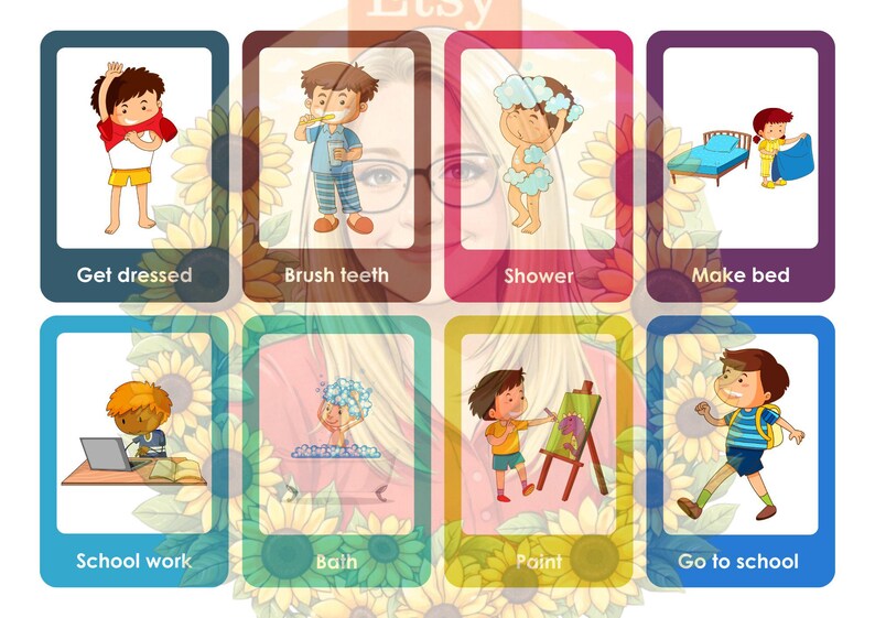 Basic Routine For Sned Boy & Girl Daily Routine Flash Cards / PEC Cards - Routine Cards ...