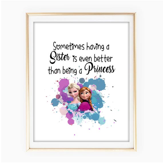 Princess Elsa And Anna Frozen Disney Inspired Girls Nursery Decor Little Girls Art For Your Daughters Bedroom Birthday Party