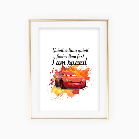 Disney Cars inspired Lightning McQueen quote print little 