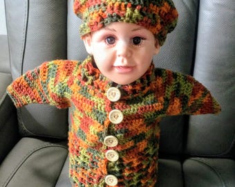 Handmade Crocheted Toddler Sweater and Hat Set, Soft, Cozy, Unique Design for Little Explorers, Perfect for Everyday Wear