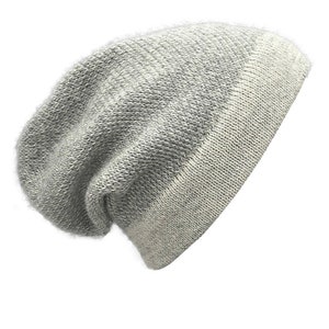 Gray Alpaca Knit Beanie Hat Gray Fair Trade Handmade Slouchy - Etsy