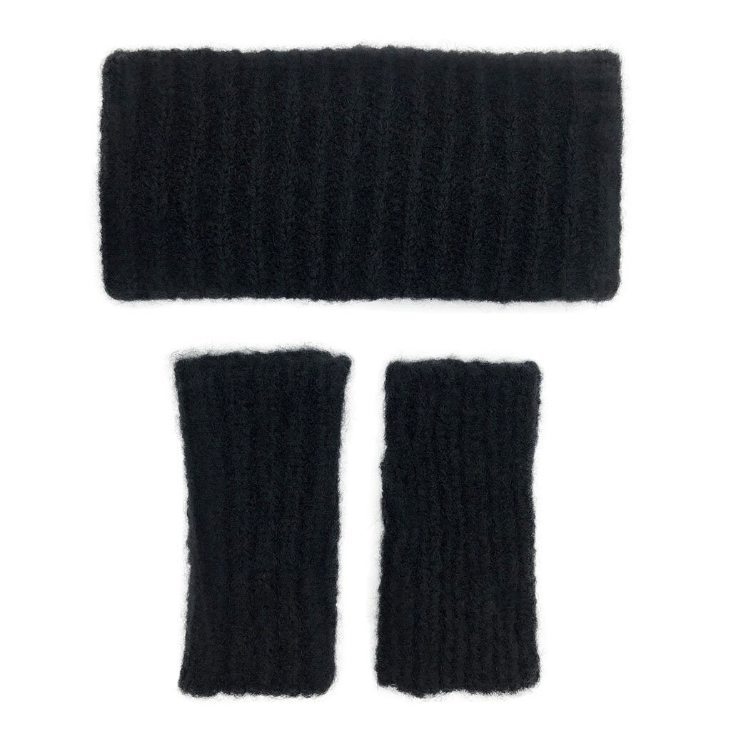 Black Knit Fingerless Alpaca Gloves Handmade Fair Trade Peru - Etsy