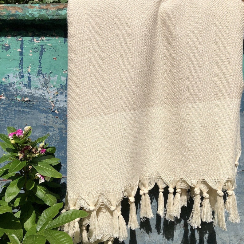 Herringbone Fair Trade Turkish Towels Beige Chevron Bath Etsy