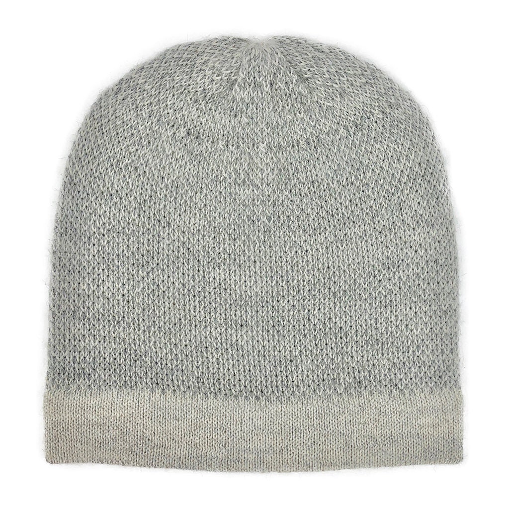 Gray Alpaca Knit Beanie Hat Gray Fair Trade Handmade Slouchy - Etsy