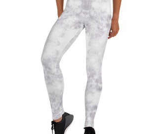 Tie-Dye ~ black-beige-gray Leggings FLOWER ~ Batik