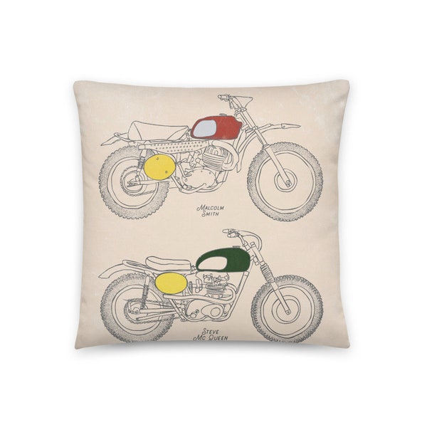On Any Sunday Vintage Moto Pillow