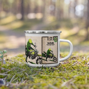 Suzuki Motorcycle Small Camping Enamel Mug