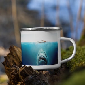 Jaws Shark Small Camping Enamel Mug