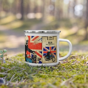 BSA Motorcycle Small Camping Enamel Mug