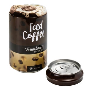 Iced Coffee Socks in a Can! Cotton Joke Drink :) Funny Socks, Ideal Gift for a Birthday or Lunch with Friends, Crazy Surprise!