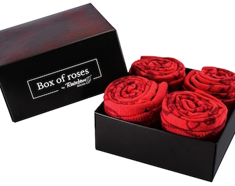 Roses Socks Box 2 pairs Perfect Gift for women Patterns Made in EU Breathable, Comfortable and Funny.