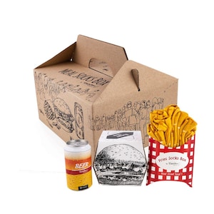 Suppen-Sockenbox: Burger, Bier und Pommes - Rainbow Socks®
