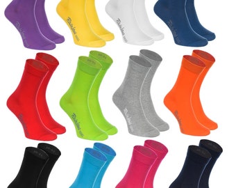 Calzini Arcobaleno - Calzini in cotone da donna e uomo, stile casual quotidiano, 12 paia