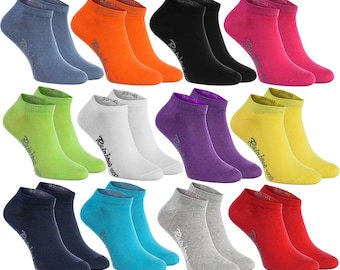 Calzini Arcobaleno - Calzini in cotone da donna e uomo, taglio basso, corti, casual, 12 paia