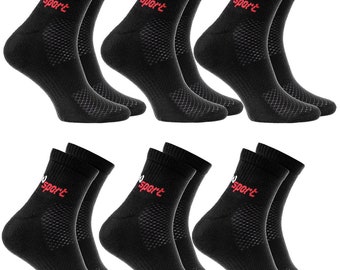 Rainbow Socks - Women Men Terry Sport Ankle Socks Neon 6 pairs