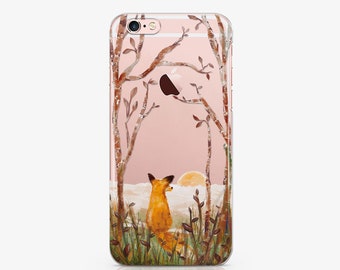 Samsung S8 Case Galaxy S7 Case Samsung Note 8 Case Clear Case Samsung S8 Plus Case Fox Clear Case Samsung S7 Edge Case Personalized AC1221