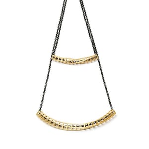 gold geometric necklace, 3D printed jewelry, statement necklace, modern necklace, collar necklace, twisted pendant