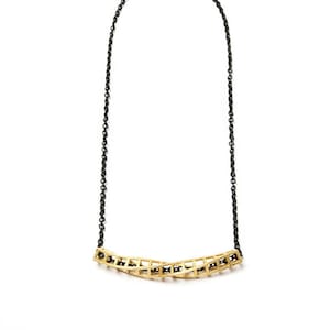 gold geometric necklace for men, 3D printed jewelry, statement necklace, modern necklace, collar necklace
