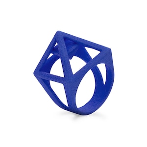 royal blue nylon ring, 3D printed ring, Nefertiti jewelry, pharao ring, math jewelry, blue Egyptian ring, science jewelry, mythology ring