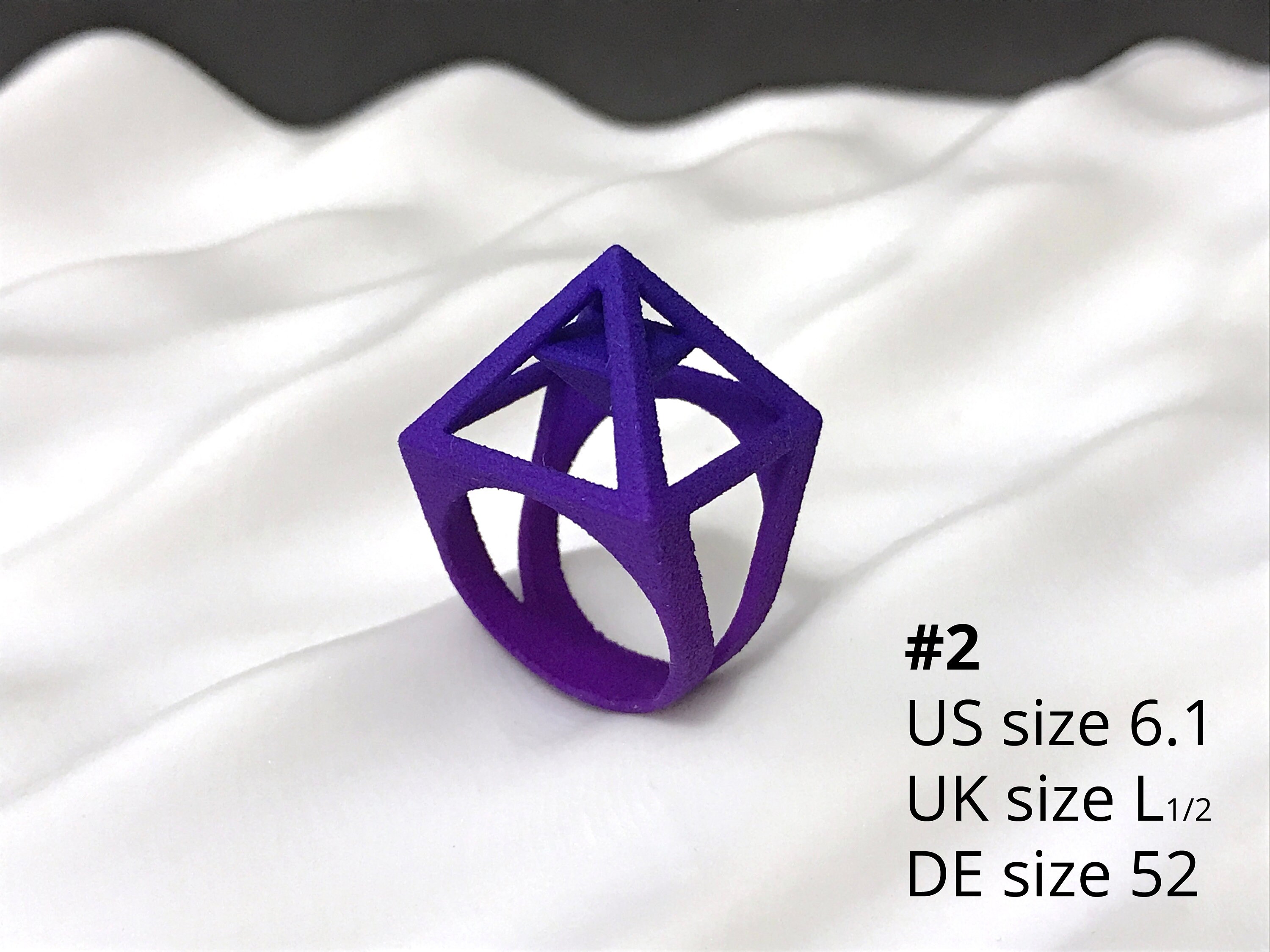 Unique Gradient Pyramid Rings, 3D Printed Jewelry, Geometric Ring ...