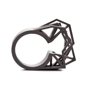 architectural titanium ring, 3D printed jewelry, light metal ring, futuristic ring, hypoallergenic jewelry, art jewelry, jewelry technology
