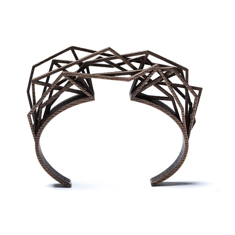 Bronze Steel Cuff Bracelet 3D Printed Jewelry Statement Etsy